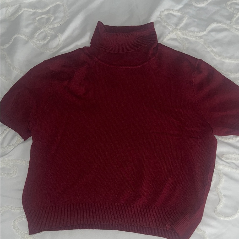 Burgundy Turtleneck Top